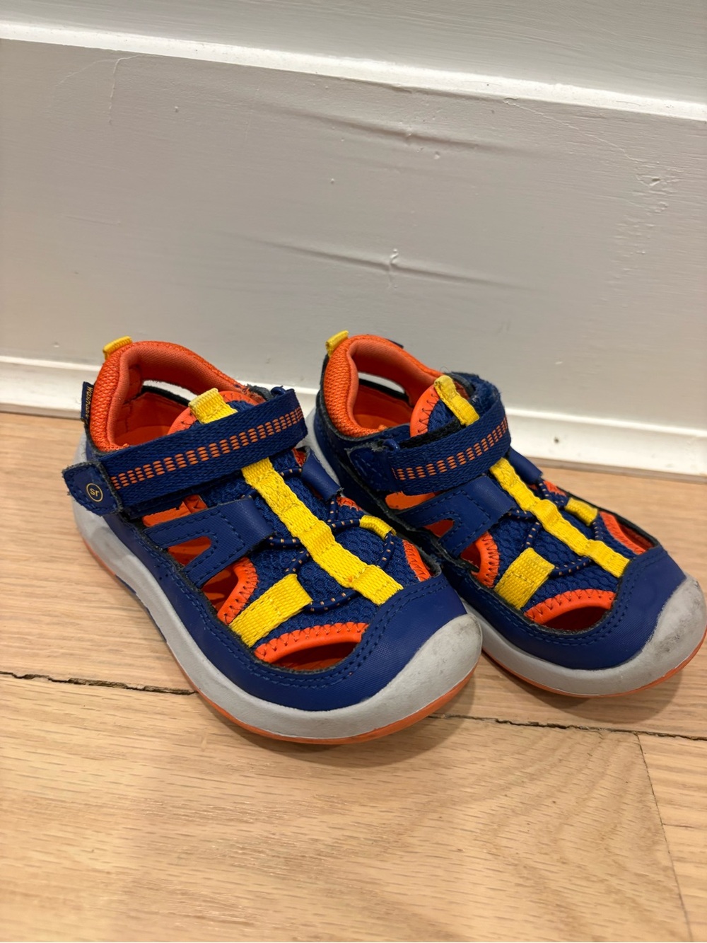 Keen Kids Blue and Orange Active Sandals with Yellow Accents